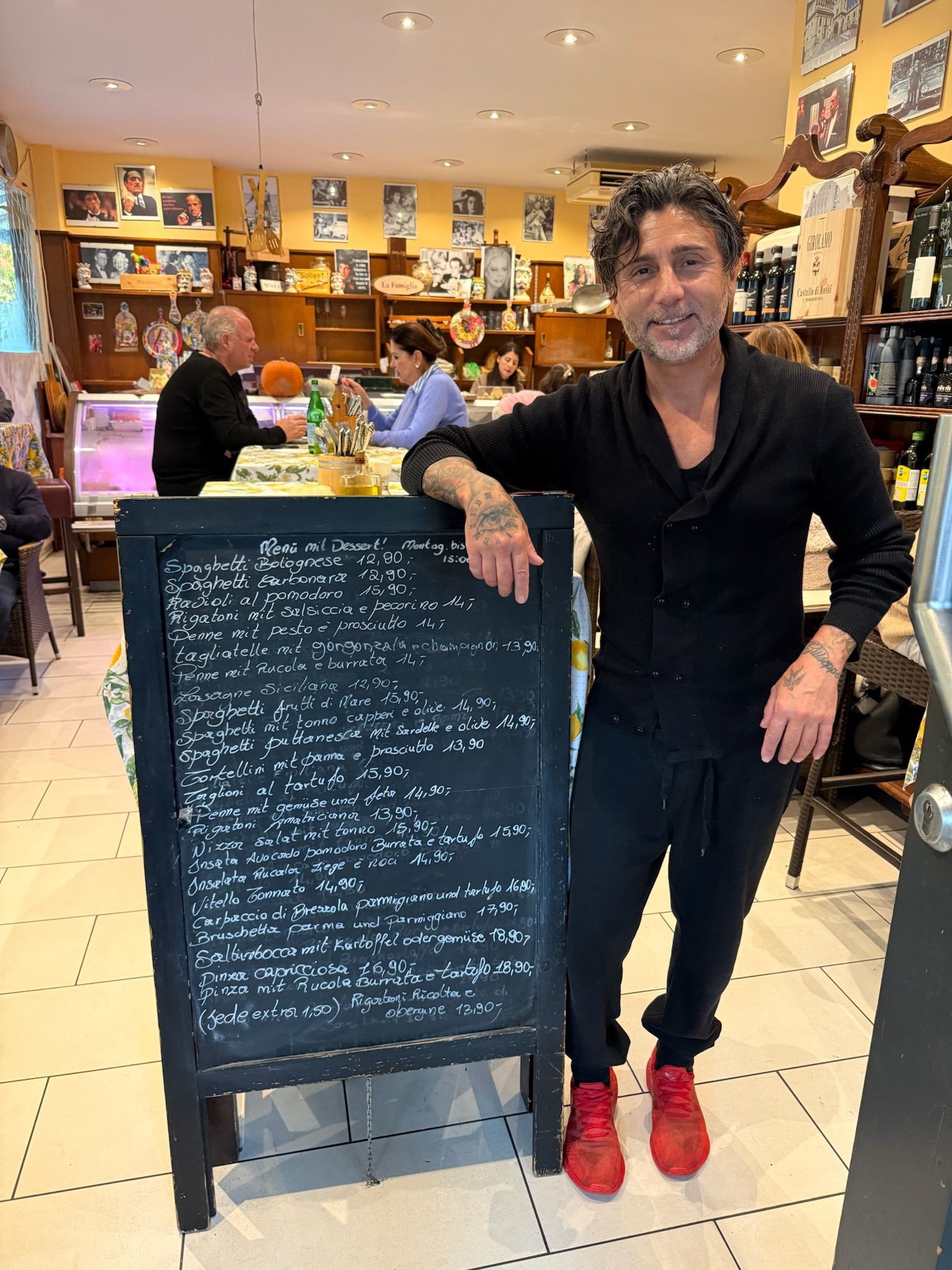 Gastgeber von Cristina & Domenico mit Kreidetafel